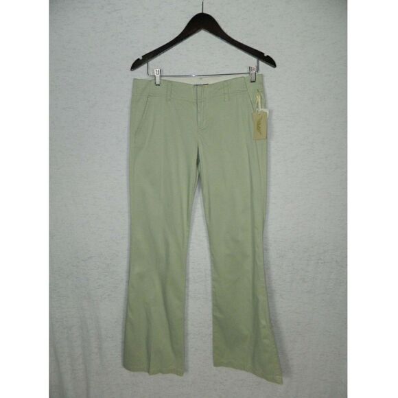Gold Hawk  Pants  Mint  Green Khakis Flare Leg Flat Front Size 8 - Picture 1 of 8